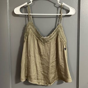 Holster silk green tank top SMALL